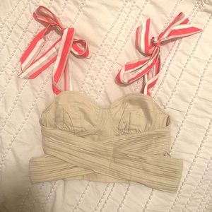 Beige Corset Style Tank Top